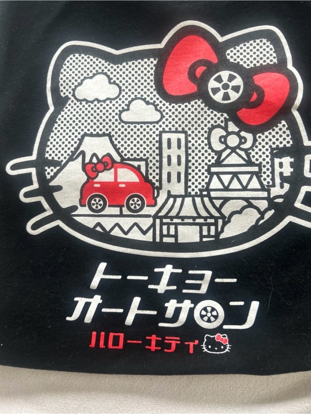 For Betty Hello Kitty Black Tee with Red and White City Graphic - Picture 3 of 4